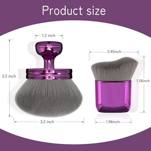 Purple BABYSHEEP Large Face & Body Makeup Brush Set with Drawstring Bag - 2 Pieces