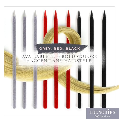 Frenchies Red French Twist Hair Chopsticks for Women, Non-Slip Hair Accessories