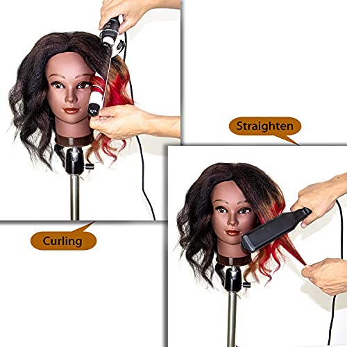 16 Inch Human Hair Mannequin Head for Hair Styling & Training - Black - Pack of 1