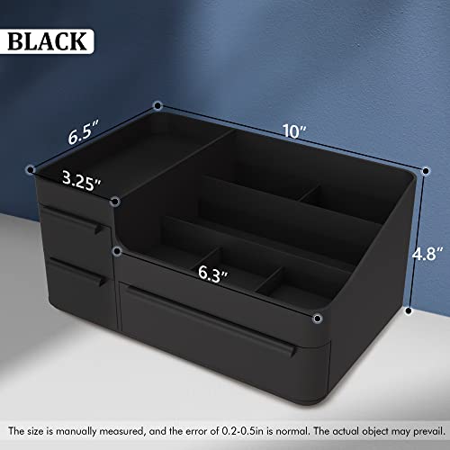 Makeup Organizer with Drawers, Countertop Organizer for Vanity, Bathroom and Bedroom Desk Cosmetics Display Case for Brushes, Lotions, Perfumes, Eyeshadow, Lipstick and Nail Polish