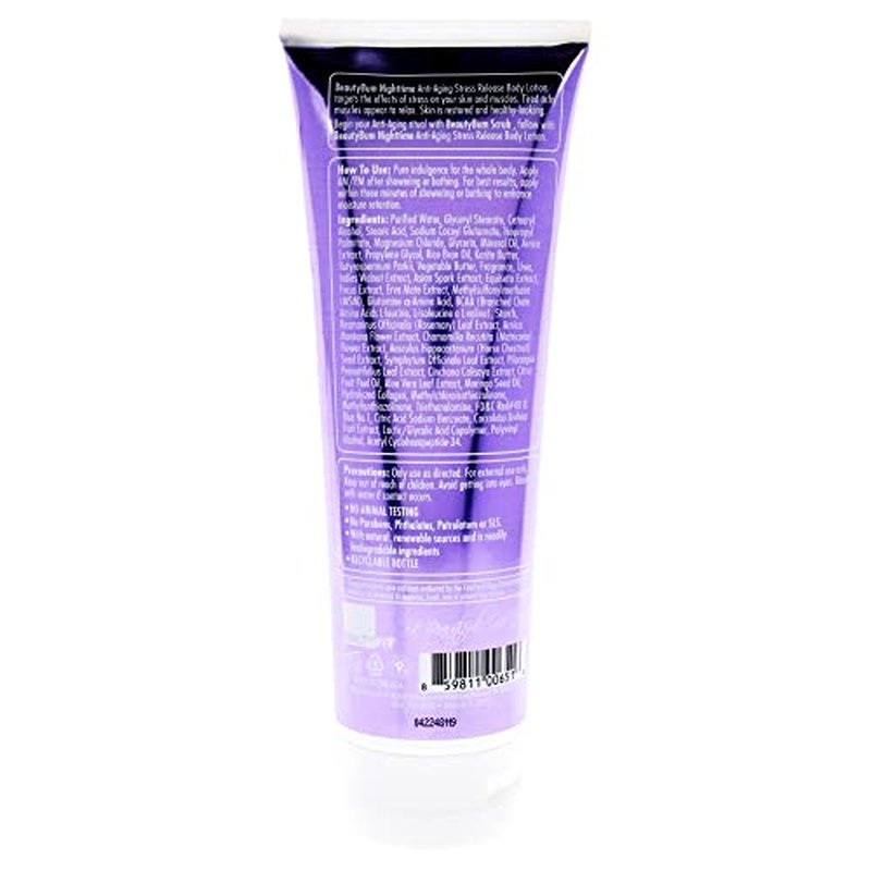 BeautyFit BeautyBum Nighttime Anti-Aging Stress Release Body Lotion - Helps with Muscle Recovery - Moisturizes and Smoothes Skin - Minimizes Dimples and Unwanted Skin Texture - Lavender Dream - 8 oz