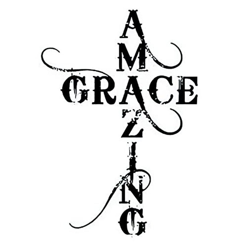 6 Sheets Temporary Tattoos Cross Grace Amazing Temporary tattoo Neck Arm Chest
