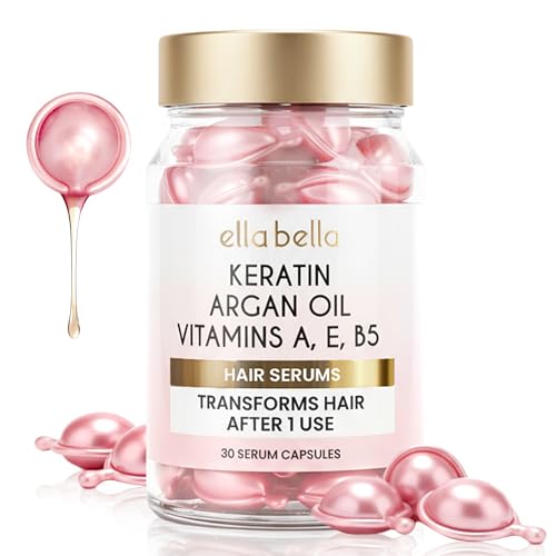 Keratin Hair Serum with Argan Oil & Vitamins - Hair Treatment Capsules