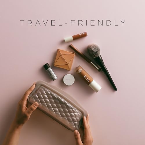 Stasher Silicone Reusable Makeup Bags, 3-Pack, Travel Essentials, Makeup Bag Organizer, Dishwasher & Heat Safe, TSA Friendly Toiletry Bags, Waterproof Bag, BPA Free, Leak-free, Eco Friendly, Taupe