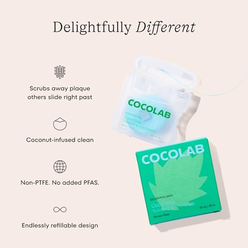 Dental Floss Set - Expanding Woven Mint Floss 99 Foot 4-Pack - Refillable, Cruelty-Free