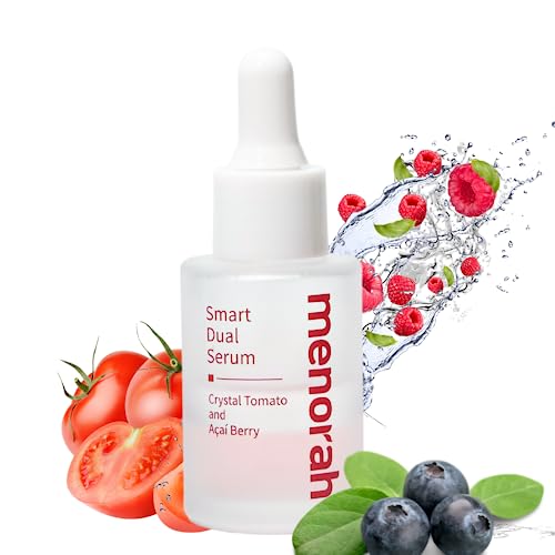 Menorah Smart Dual Serum ? Vitamin C & E Facial Serum Infused with Crystal Tomato, Acai Berry, Coconut and Palm Oils