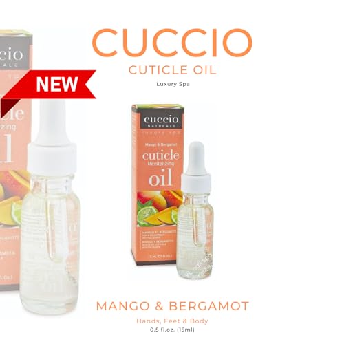 Cuccio Naturale Mango & Bergamot Revitalizing Cuticle Oil ? Hydrating Overnight Cuticle Repair ? Remedy for Damaged Skin & Thin Nails ? Paraben & Cruelty-Free Formula ? 0.5 Oz