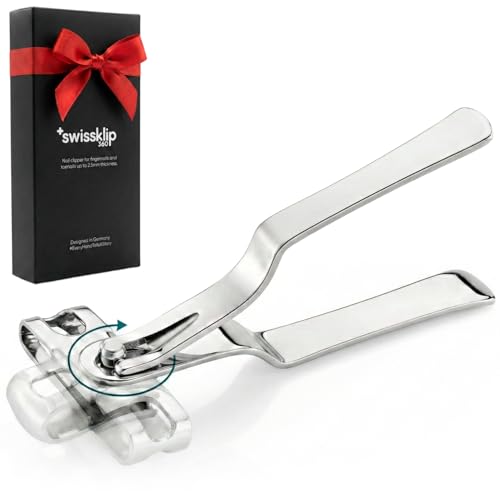 Swissker by Swissklip Nail Clippers for Men & Women | Finger Nail Clippers for Adult with 360 Degree Rotating Head I Fingernail Clippers for Women I Surgical-Grade Stainless Steel Material