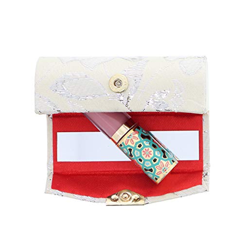 Pale Yellow Elegant Ladies Lipstick Case with Mirror Purse Holder Set of 2