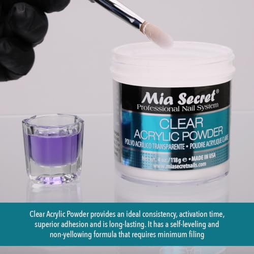 Acrylic Nail Art System with 4oz Liquid Monomer and Clear Powder