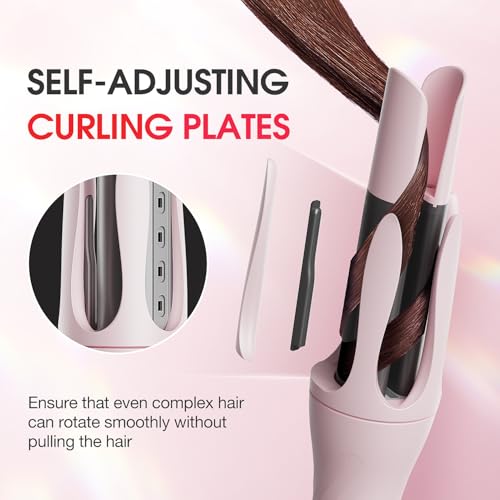 Automatic Rotating Curling Iron 1 Inch - Titanium Coating, Safe & Easy for Long-Lasting Shine