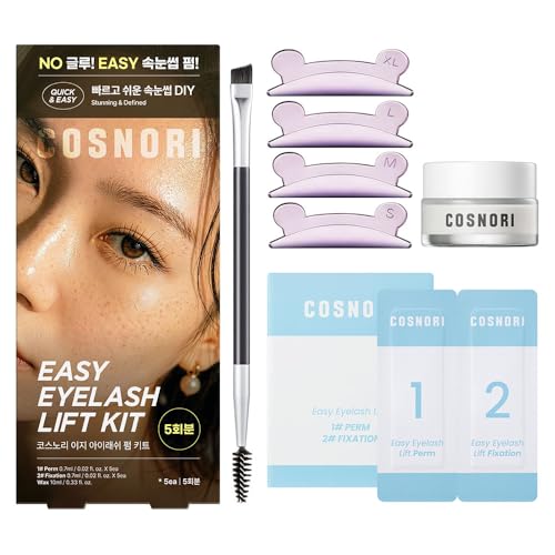 Eyelash Lift Kit - DIY Lash Perm with No Glue Rods, Long-Lasting Curl, 5 Applications