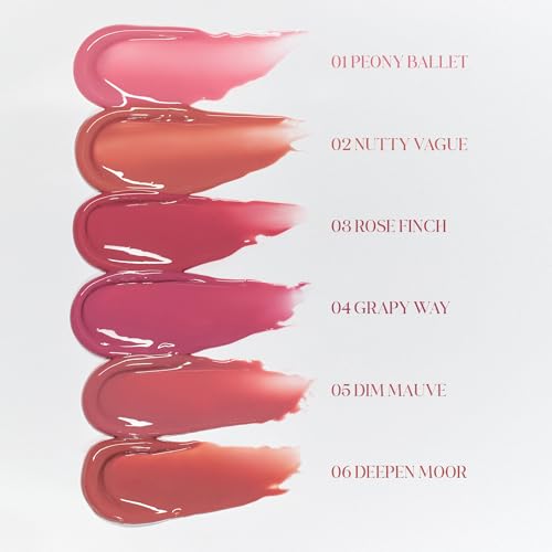 rom&nd GLASTING COLOR GLOSS 01 PEONY BALLET - K-Beauty Viral Plumping Lip Gloss | Mirror Shine, Hydrating, Non-Sticky, Long-Lasting "Bunny Tongue" Light Pink for Soft Girl Aesthetic