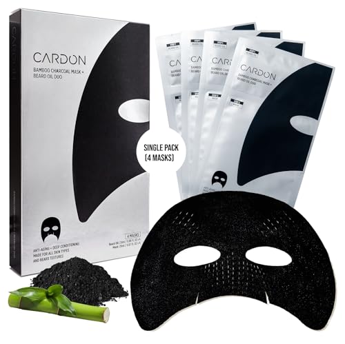 Charcoal Face Mask for Men with Beard Oil - Hydrating Detox & Grooming - Variation: Charcoal for Bearded Men