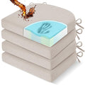 Beige Memory Foam Chair Cushions for Dining Chairs 17x16x2.5 Inches Pack of 4