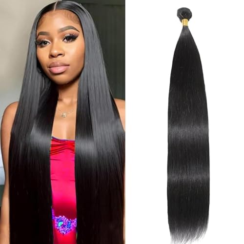 16 Inch Human Hair Bundles - Brazilian Straight Virgin Hair, Thick Weft, Natural Color - Straight Bundle Variation