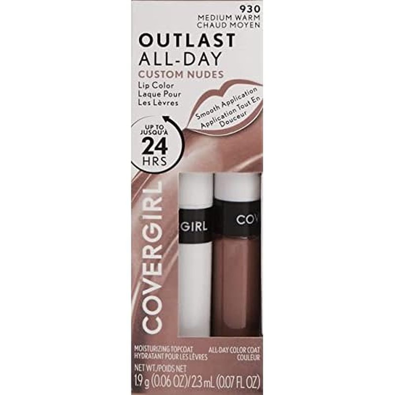 COVERGIRL Outlast All-Day Lip Color Custom Nudes, Deep Cool, 2 Piece Set (Pack of 2)