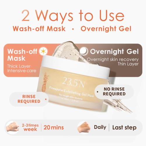 Pineapple Enzyme Gel Mask for Exfoliation & Brightening - Gentle, Hydrating, 3.4oz