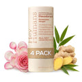 Natural Aluminum-Free Deodorant for Women & Men - Rosewater Ginger, 2oz Pack of 4