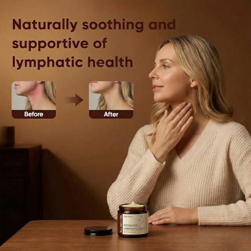 Ozonated Lymphatic Salve, Lymphatic Drainage Cream Balm with Ozonated Olive Oil, Calendula & Essential Oils for Face & Body, Deep Moisturizing