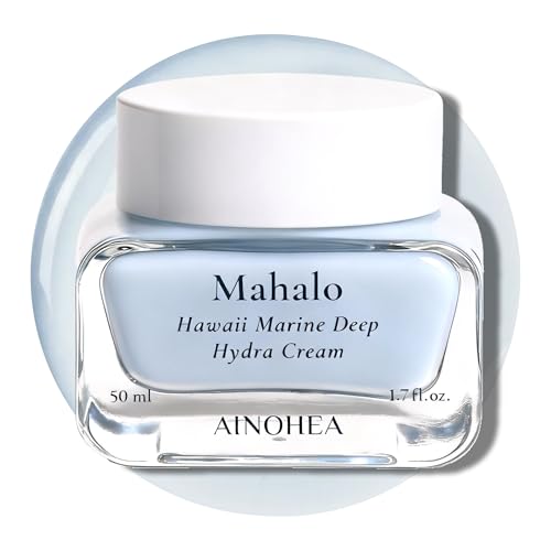 Mahalo Hawaii Marine Deep Hydra Cream ? 100H Moisture Lock-In Gel with Sea Minerals, Spirulina & 11-Type Hyaluronic Acid, Ultra Deep Hydration for Dry & Sensitive Skin, Korean Skincare, 50ml