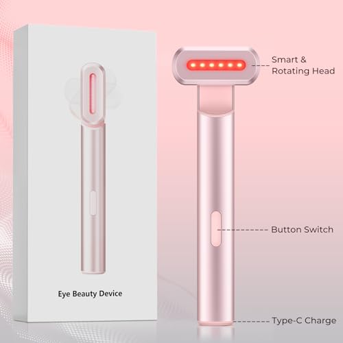 Londxin 4-in-1 Red Light Therapy Wand for Face & Neck, Microcurrent Anti-Aging Device, 2 Colors LED Light