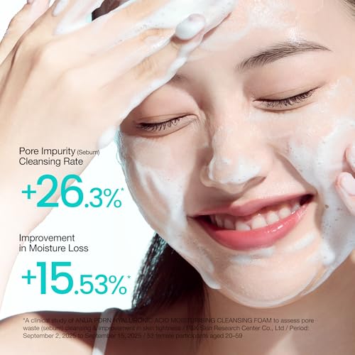 ANUA PDRN Hyaluronic Acid Moisturizing Cleansing Foam, Hydrating Facial Cleanser for Dry Skin, Daily Gentle Face Wash with Salmon DNA, Balancing & Pore Care, Korean Skincare (5.07 fl oz)