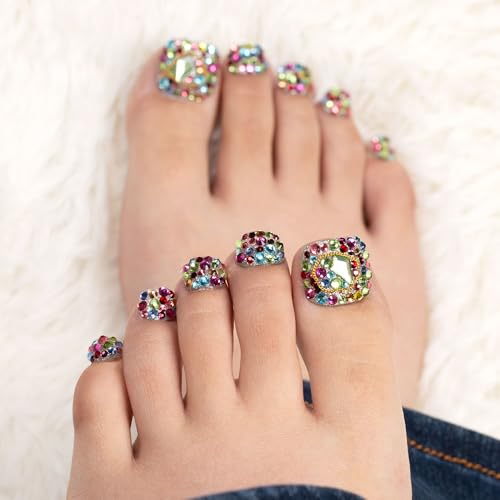 Lovful Precious Press-On Toenails - Reusable Fake Toe Nails, 20 pcs