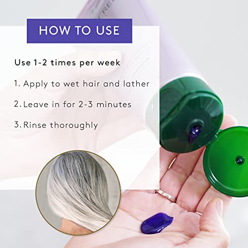 Purple Toning Shampoo for Blonde, White & Silver Hair - 6.7 oz - Neutralizes Brassiness