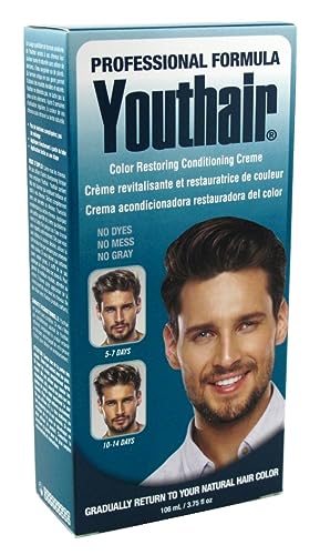 Youthair Gray Coverage Hair Cream for Men 3.75 oz - Pack of 6