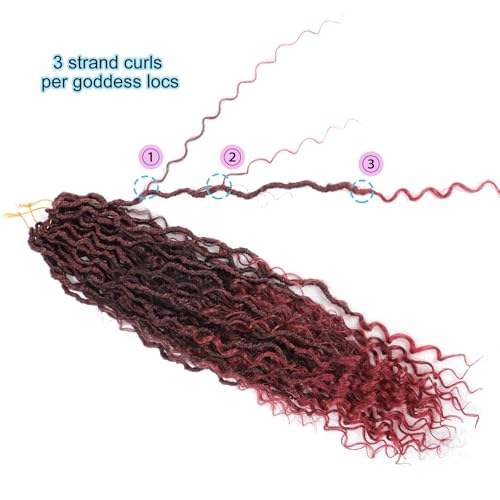 Ombre Burgundy Boho Faux Locs Crochet Hair for Black Women - 14 Inch - Saisifen Variation