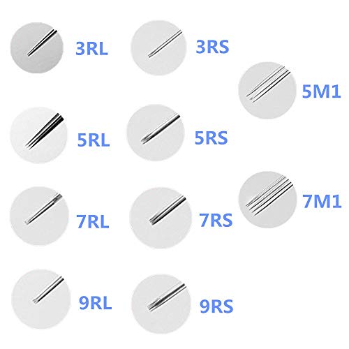 Autdor Tattoo Needles Set 200PCS Mixed RL/RS/M1 Round & Magnum - Disposable Sterile