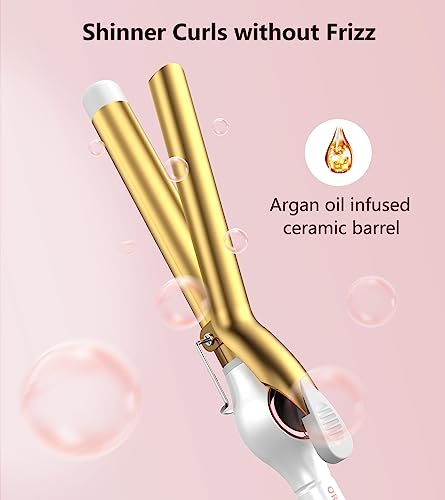 ORYNNE 1 Inch Digital Ceramic Curling Iron with Argan Oil Infused Barrel