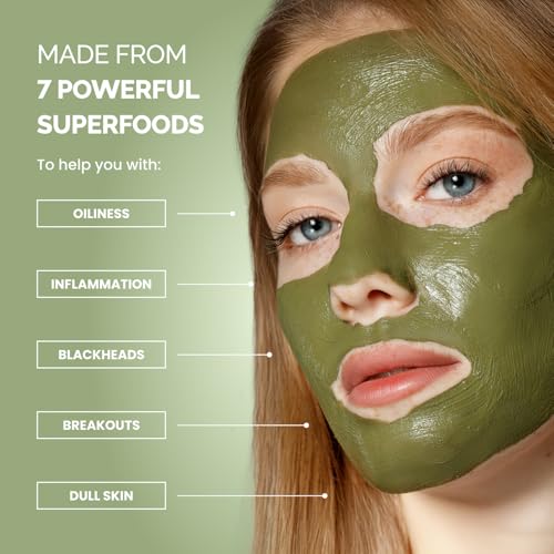 PLANTIFIQUE Korean Skincare Clay Mask ? Hydrating Mud Mask with Avocado & Superfoods, Dermatologist-Tested for Face & Body ? Vegan, 3.4 Oz/100ml (Pack of 2)