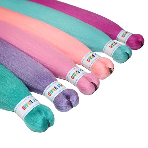 26 Inch Colorful Braiding Hair Extensions - Pre Stretched Rainbow Braid Hair Set - Variation of THIS listing