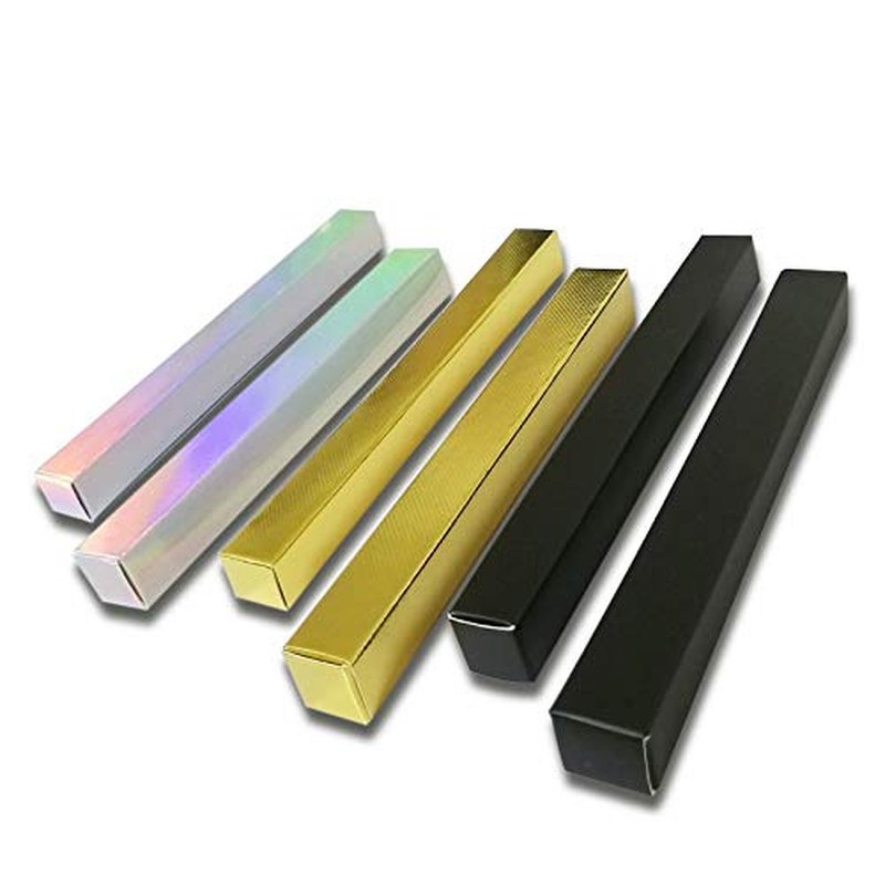 50 Pcs Eyeliner Packaging Boxes, 5.7x0.63x0.63 Inch Twist Pen Wrapping Box, Black Matte Cuticle Oil Pen Package Boxes