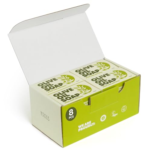 Skin Said Yes Greek Olive Oil Bar Soap 8 Pack - 7.2 oz Luxury Natural Hand & Body Soap