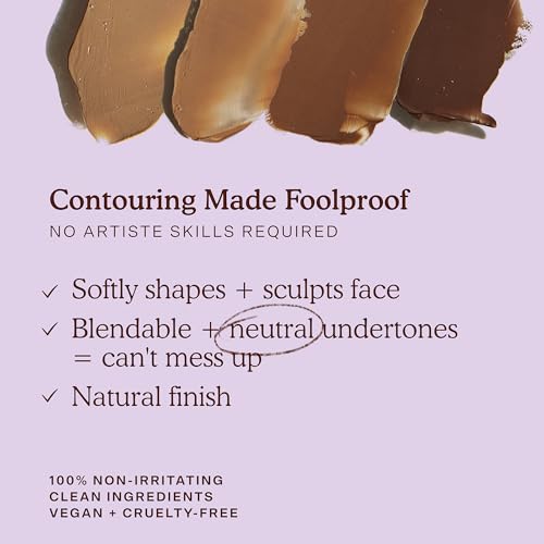 Tower 28 Sculptino Cream Contour - Foolproof Cream Bronzer Contour - Natural Face Sculpting Matte Bronzer Balm - Vegan, Everyday Face Makeup for Sensitive Skin - Light Medium Neutral (0.16 oz)