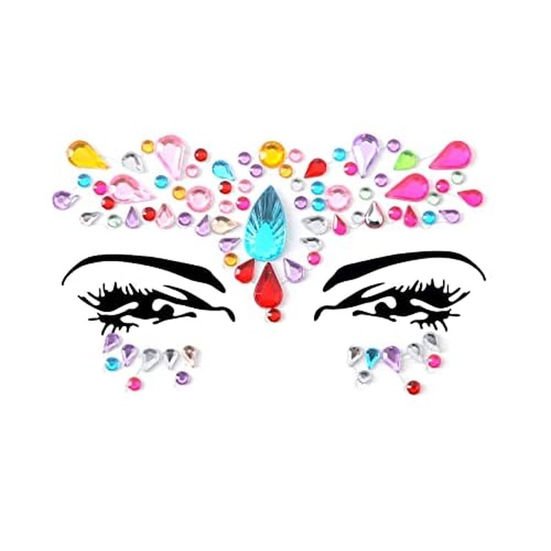 Face Gems Adhesive Glitter Jewel Tattoo Sticker Festival Gems Rave Party Body Make Up (9 PCS Z9ZAKMIXA)