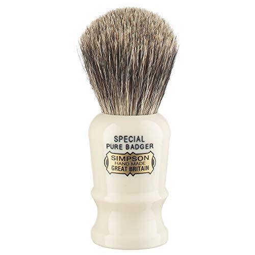 Simpsons Pure Badger Hair Shaving Brush with Imitation Ivory Handle - Pack of 1