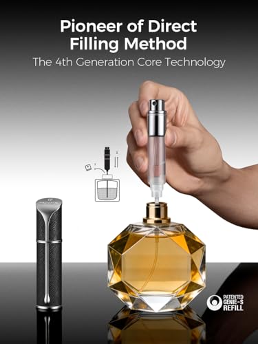 Travel Perfume Atomizer 5ml Refillable Spray Bottle - Black & Aqua Variation