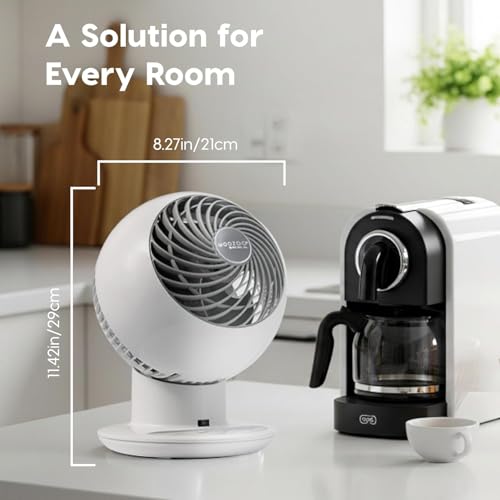 Air Circulator Fan with Remote Control 5 Speeds Quiet Oscillating White