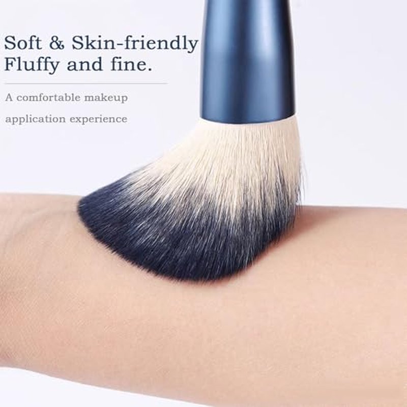 Makeup Brushes 10pcs Make Up Brush Set Premium Synthetic Foundation Concealers Eye Shadows Makeup Brush Kit Make Up Tool with a Triangle Powder Puff & Travel Bag