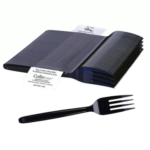 Disposable Black Plastic Forks Refill for Cutlerease System - 960 Pack - Fork