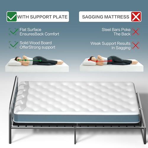 Yarfyk Full Size Bunkie Board 10mm Folding Spring Support Flat Mattress Foundation
