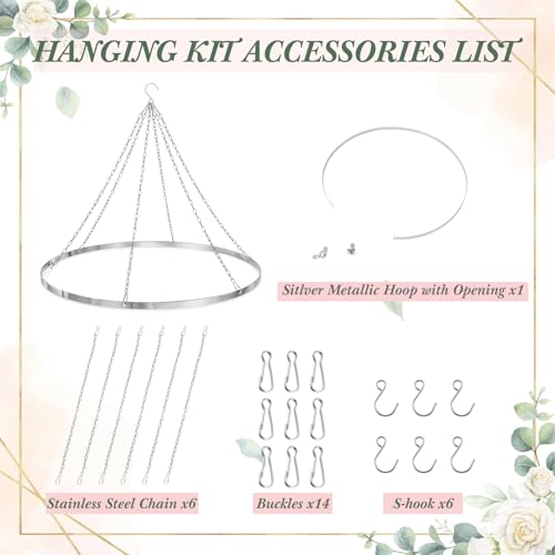 Breling 24in / 60W x 240L White Ceiling Drapes, Pack of 6 for Weddings & Events