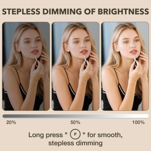White 13.9"×12" Lighted Makeup Mirror with LED Lights & Touch Control