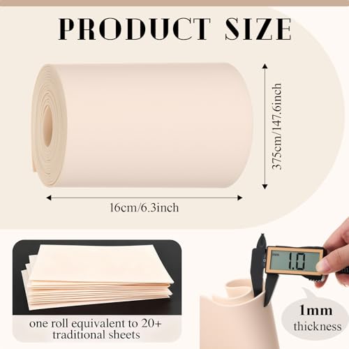 Complexion 148x6.3 Inch Roll-Up Tattoo Practice Skin with Scissors - Double-Sided Silicone