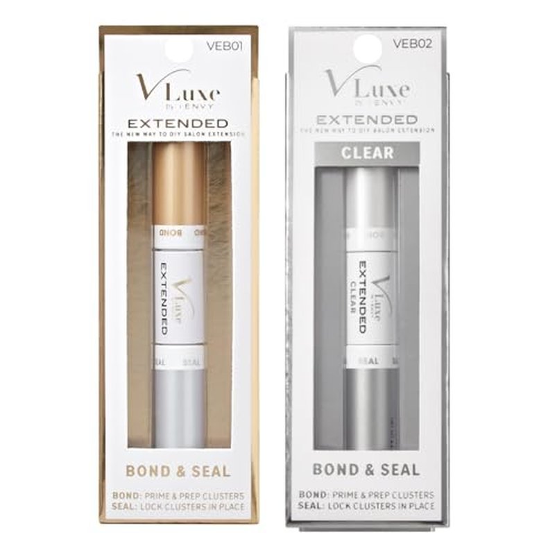 i?ENVY Extended Bond & Seal for False Lash Clusters & Strip Lash, Dual-Ended Lash Glue Adhesive for Light & Clean DIY Extension, Non-Damaging & Residue Free, All Day Wear with Biotin & Vitamin E