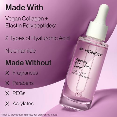 Honest Beauty Fragrance Free Ageless Firming Duo | Powered by Vegan Collagen and Elastin Polypeptides | Firmer, Smoother, More Even Looking Skin | Includes Serum (1 fl oz) and Cream (1.7 fl oz)